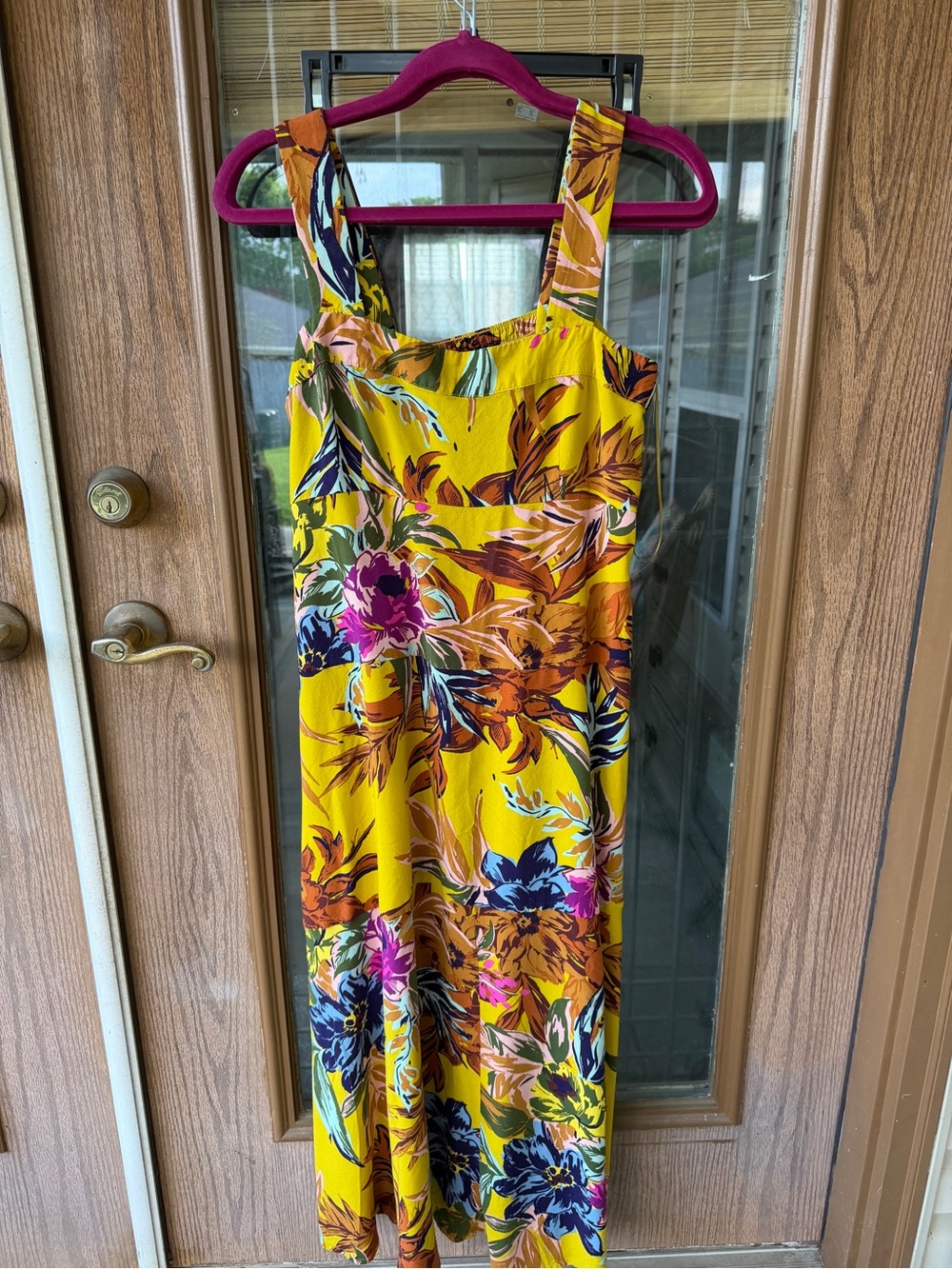 MSK Yellow Floral Maxi Dress with Multicolor Print